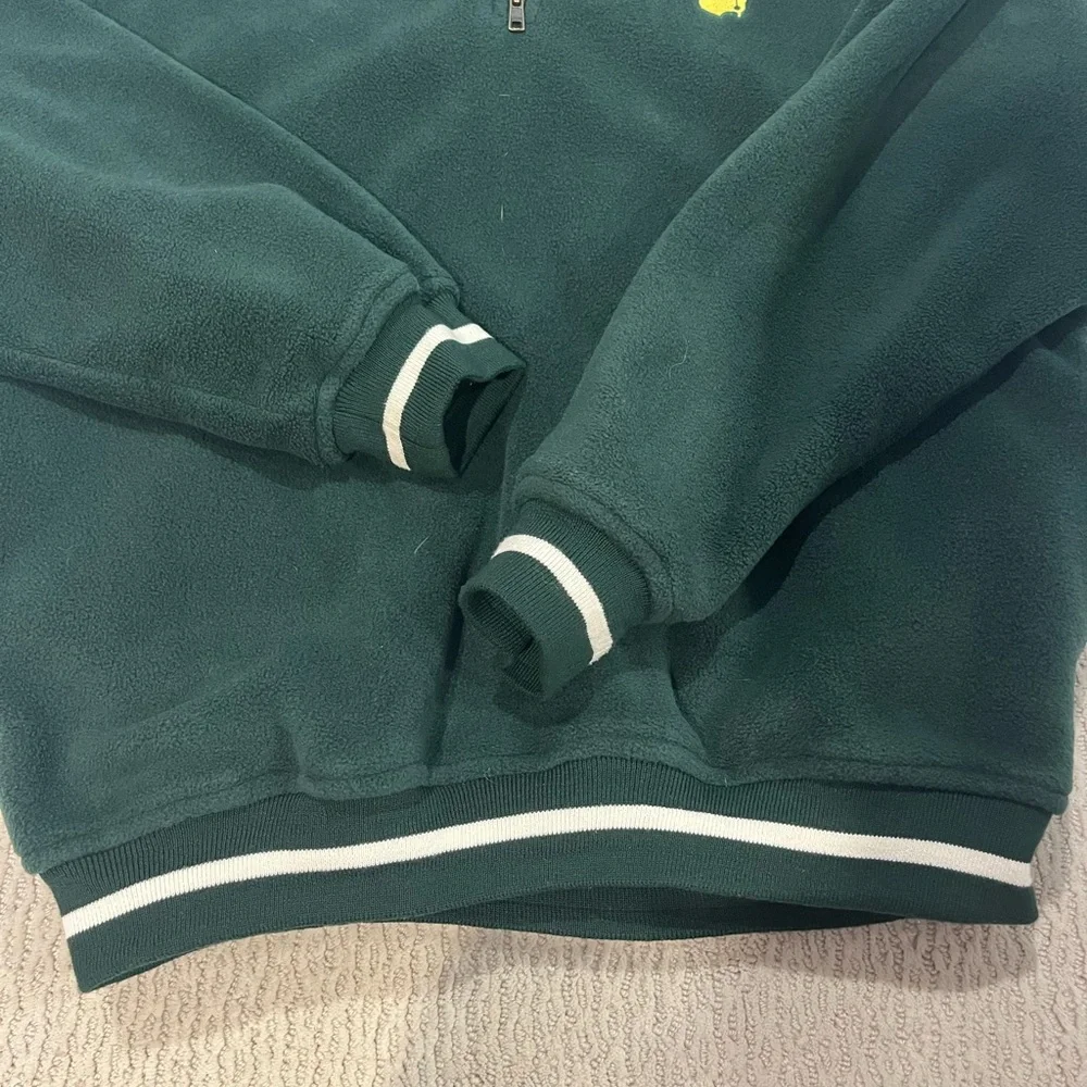 Men’s Masters Golf Dark Green Zip-Up Fleece Sweater - Picture 5 of 7
